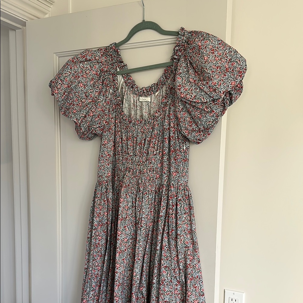 Doen Floral Maxi Dress - Red and Blue